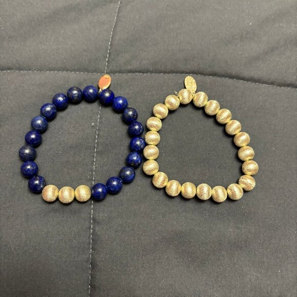 Connie Craig Carroll Jewelry Gracie Lapis & Bead Stretch Bracelet Set - Picture 1 of 7